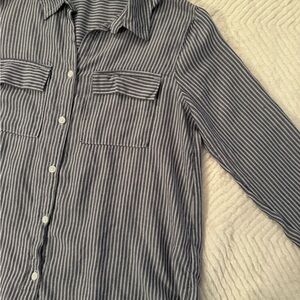 Beachlunchlounge Navy and White Striped Shirt